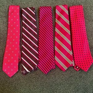 Vibrant Red, Navy, and Black Ties